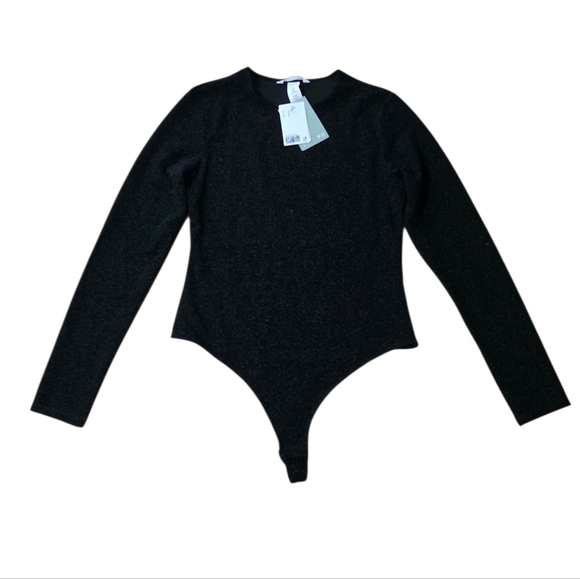 H&M Shimmering Black Long Sleeve Bodysuit - Picture 2 of 4